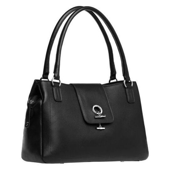 LAMARTHE Sac porte epaule femme Opera noir cuir de vachette foulonne pleine fleur Cdiscount Bagagerie Maroquinerie