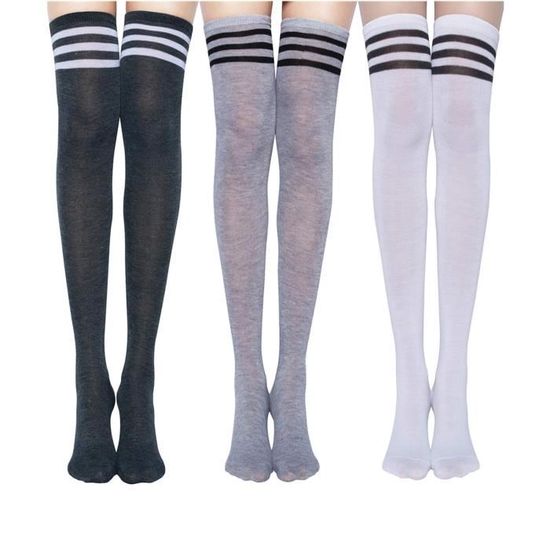 2 Paires De Chaussettes Hautes Pour Femme - Montant Au-dessus Du Genou - Taille Unique élastique - 10