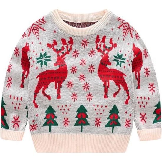 Pull de Noël enfant écru 5-6 ans SRG à Prix