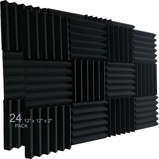 Absorption Son Home Studio Panneaux Acoustiques 24 Pièces - Mousse Absorption Son 25x25x5cm - Studio Panneaux Isolation Phonique Absorption Son Home Studio Panneaux Acoustiques 24 Pièces - Mousse Absorption Son 25x25x5cm - Studio Panneaux Isolation Phonique