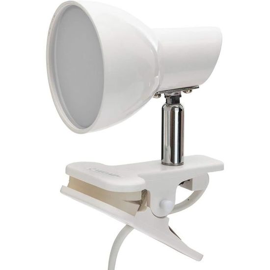 Lampe De Bureau LED Velamp TL1401-B - 5W, 360 Lumens - Avec Pince - Blanc - Pour Chambre, Bureau, Cuisine