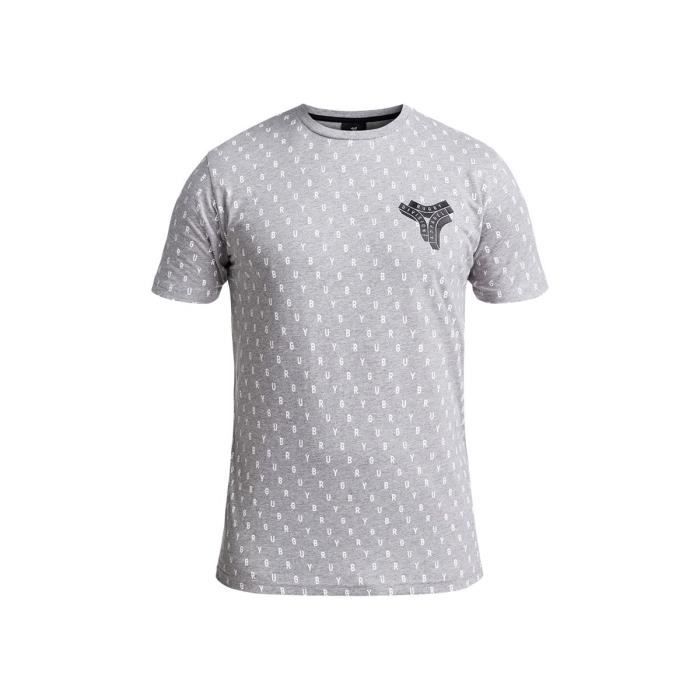 RUGBY DIVISION - Tee shirt manches courtes NEW JERSEY gris chiné 100% coton