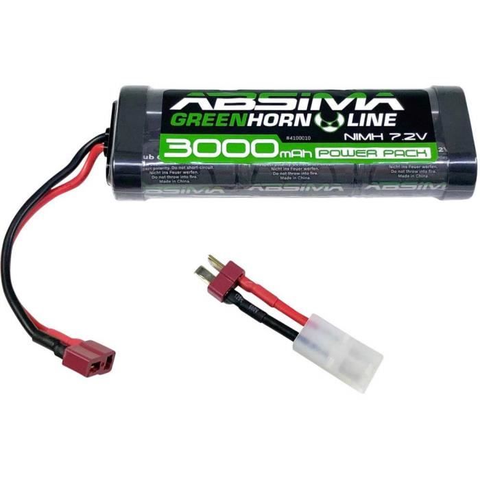 Absima Pack de batterie (NiMh) 7.2 V 3000 mAh Nombre de cellules: 6 hardcase fiche T femelle, fiche Tamiya femelle
