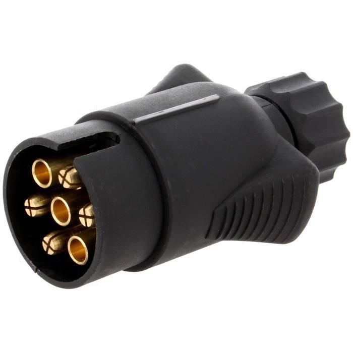 Prise remorque male - 7PIN - 12VDC - pour fil 7mm