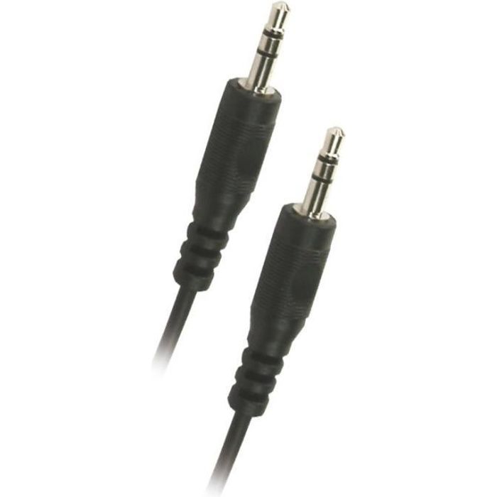 APM Cordon Jack - 3,5mm - Stéréo Mâle/Mâle - Noir - 1.5m