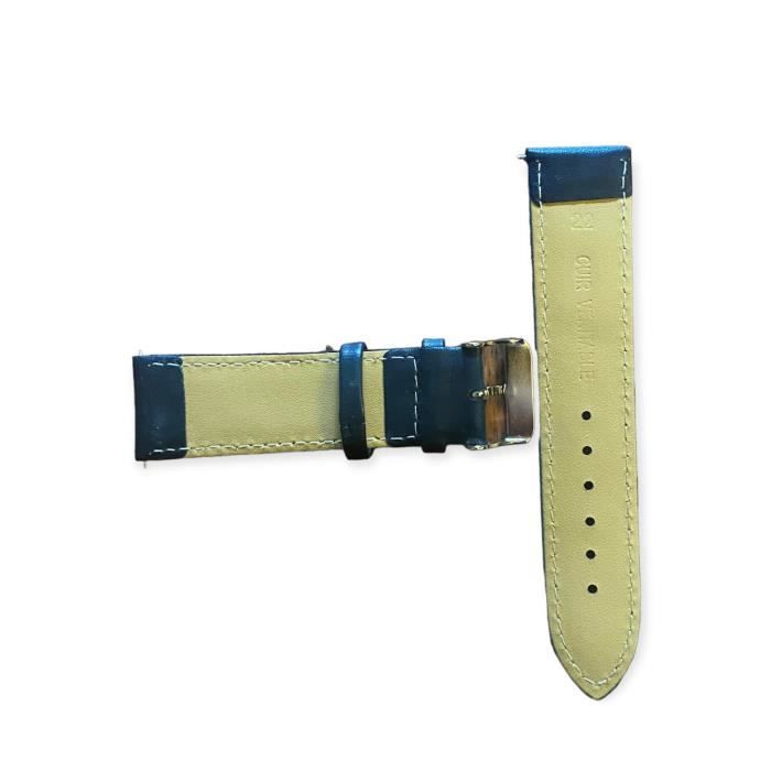 bracelet de montre en cuir vachette 22 mm