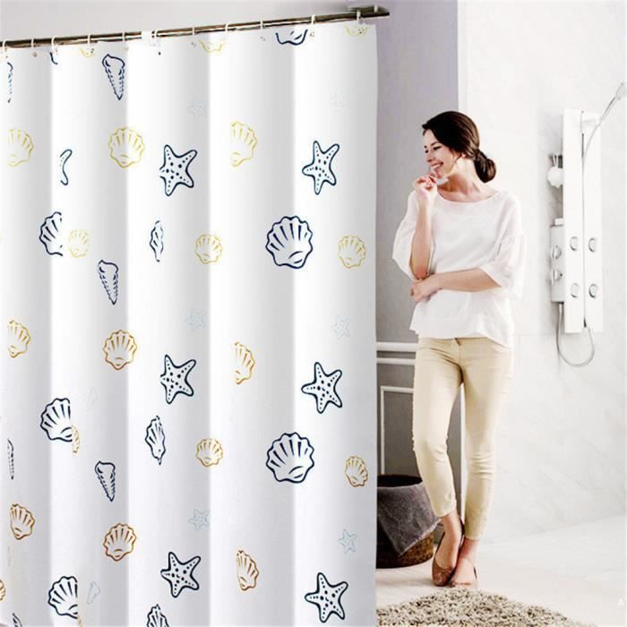 Rideau de douche en polyester Ocean World Rideau de douche imperméable épaissi 72 pouces - Return 250