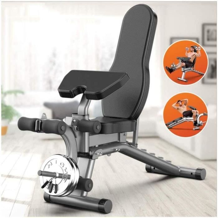 BATOWE Banc de musculation utilitaire Banc d'entraînement réglable à 90 ° et degrés? Poids plat banc Fitness banc multifonction ban