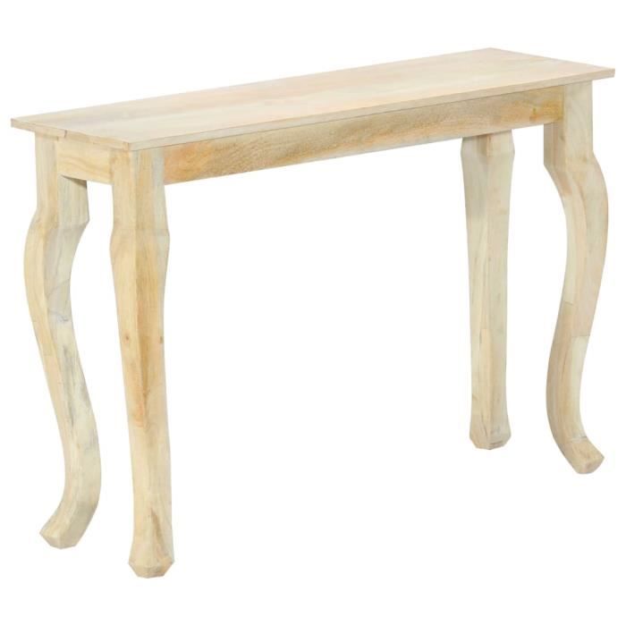 INGSHOP© Table console 110 x 35 x 77 cm Bois de manguier massif Surface polie et laquée