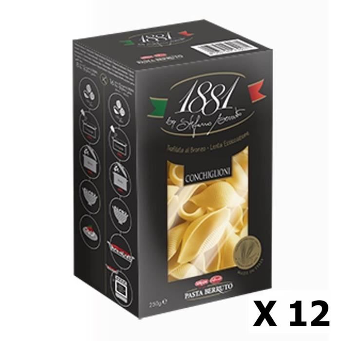 Lot 12x Pâtes italiennes Conchiglioni - 1881 Pasta Berruto - paquet 250g