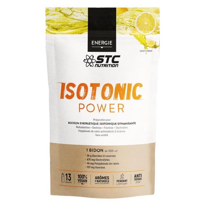 Boisson isotonique ISOTONIC POWER Citron - Boisson énergétique - Dynamisante & anti-crampes - Dextrose + Maltodextrines + Fructose
