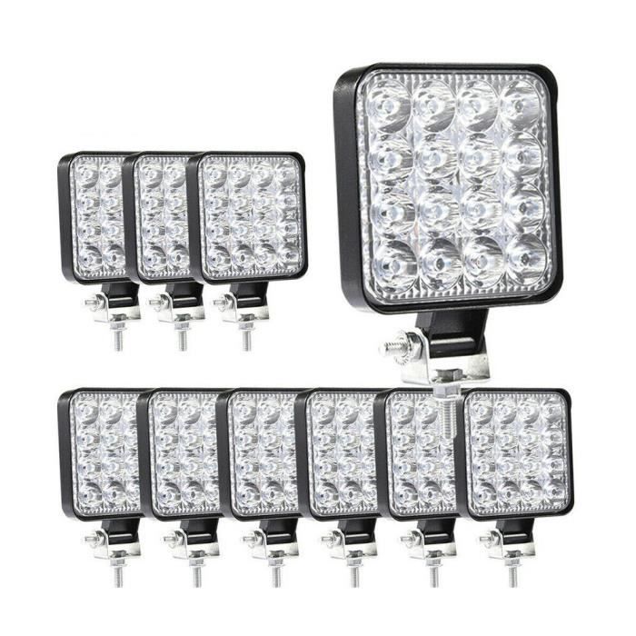 10x 48w Mini phares de travail à LED 4x4 Lampe feu de travail work light voiture chantier