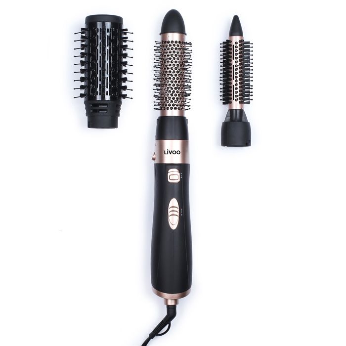 LIVOO DOS171- Brosse soufflante - 2 vitesses et 2 niveaux de température - 3 embouts de coiffage interchangeables spécial brushing