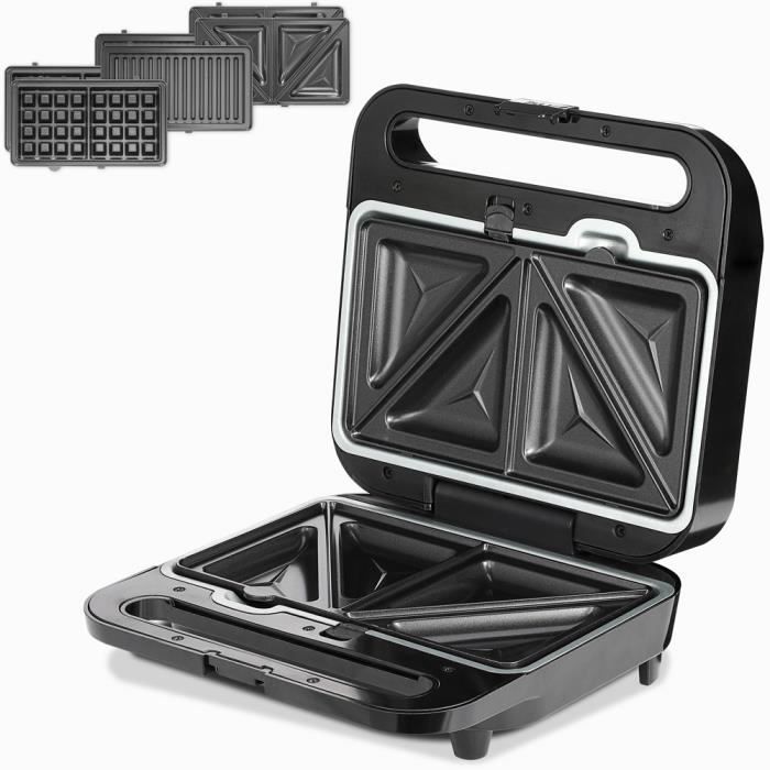 Grill electrique 3en1 XXL 1000W sans BPA appareil a sandwich