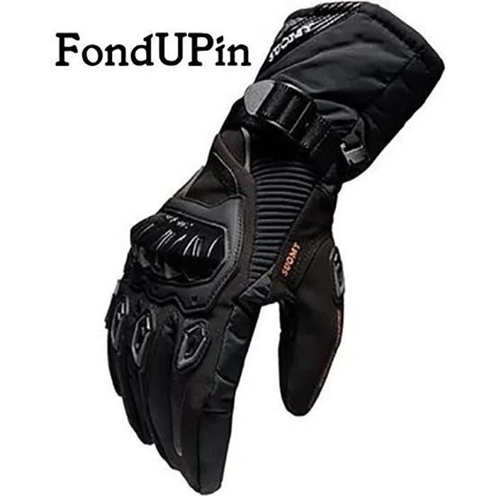 FONDUPIN-Gants de moto unisexe d'hiver imperméables à écran tactile gants de vélo anti-chute épaissie longue hors route