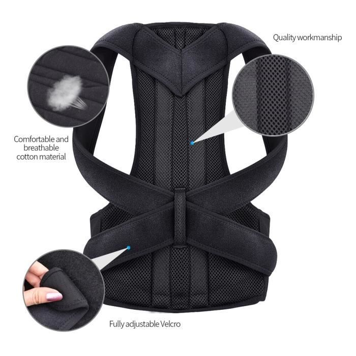 CEINTURE - BOUCLE DE CEINTURE,CALOFE 2020 dos taille Posture correcteur réglable adulte Correction ceinture taille - Type Black-S