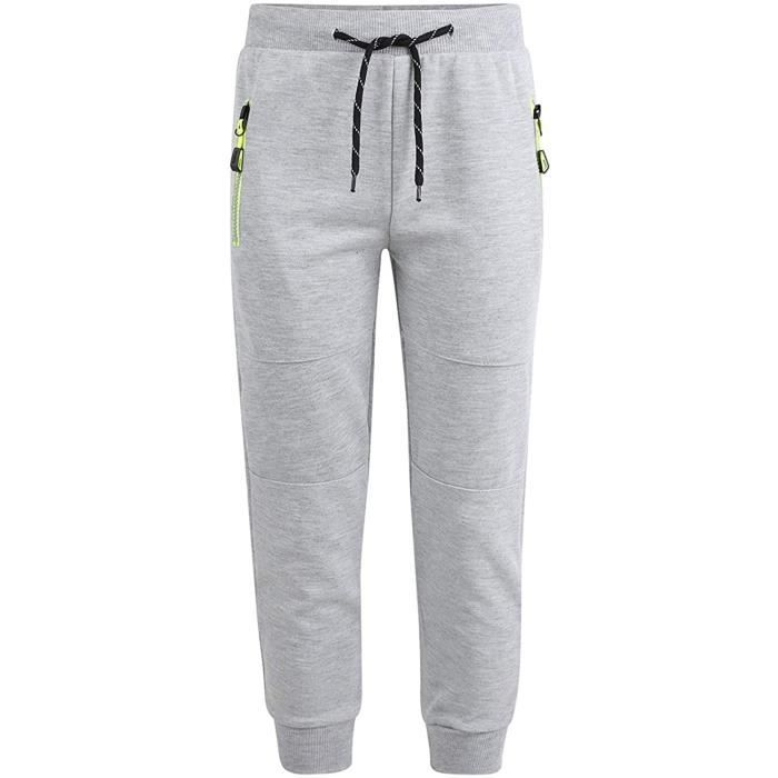 LotMart Garçons Fluo Capuche 2Piece Survêtement Pantalon En Gris Chiné 3-4 Ans