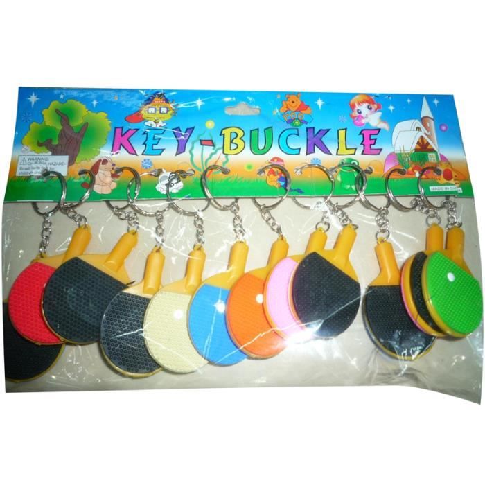 Lot de 12 porte clefs raquettes ping pong