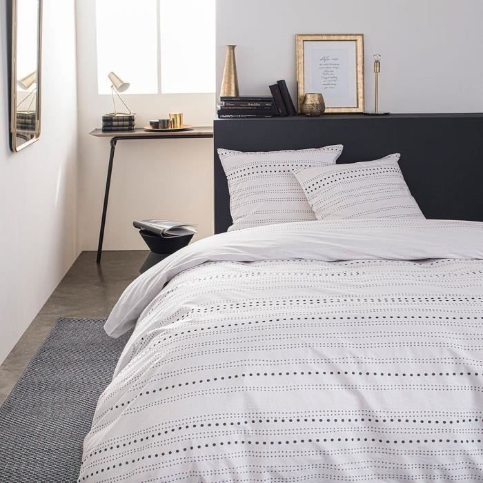 TODAY Parure de lit SUNSHINE 5.44 - 2 personnes - 240 x 260 cm coton - Imprimé Blanc Graphique TODAY