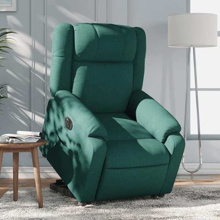 Fauteuil Inclinable Électrique VidaXL - Chaise Relaxation Moderne Marron Tissu Avec Moteur, Repose-Pied