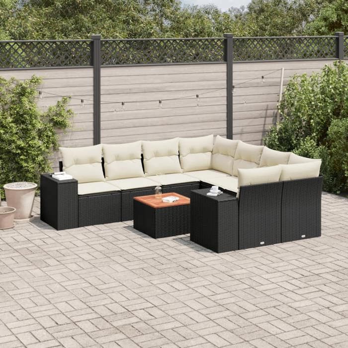 vidaXL 9 pcs résine tressée