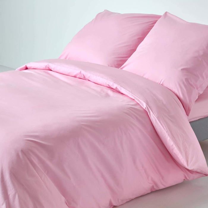 Parure de lit à volant et carreaux 100 % coton brossé | PINK MIX | Parures de lit | M&S LU