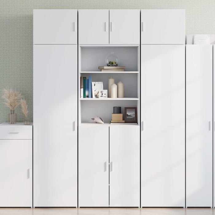 vidaXL Armoire de rangement blanc 70x425x225 cm bois dingénierie armoire de rangement de salle de bain unité de 3281315