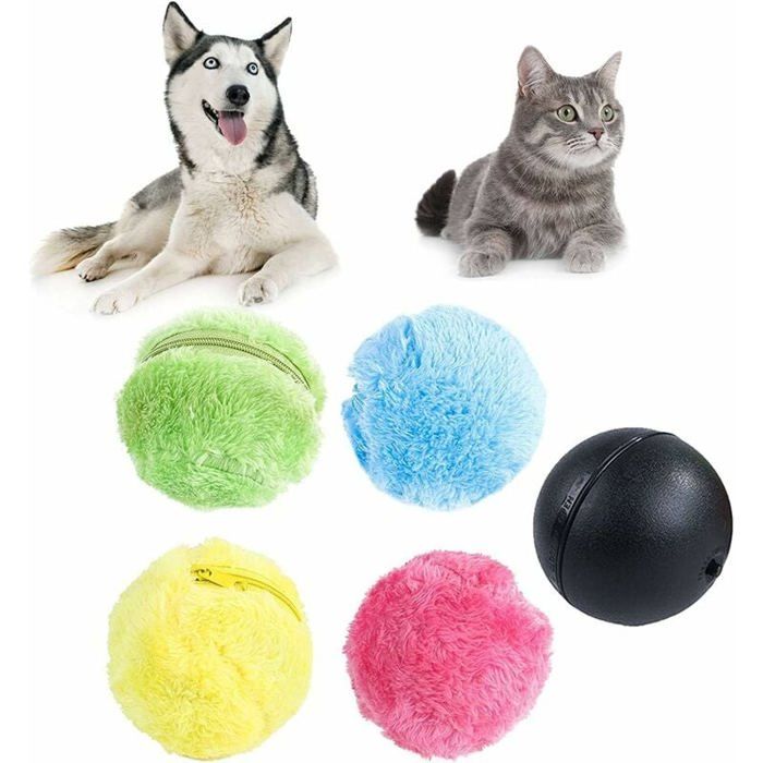 Meilleurs prix pour Balle Magique pour Chiens Balle pour Chat Balle Roulante Active pour Chiens, 1 Jeu de Balles éLectriques en Peluche Jouet Intera