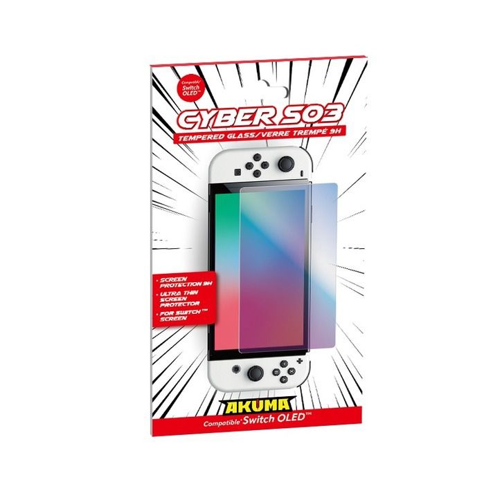 Protection écran - AKUMA - Nintendo Switch OLED - Verre trempé 9H - Ultra résistant - 100% transparent