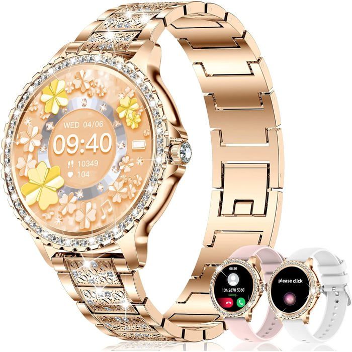 Montre Connectée Femme avec Appel Diamond 1.32 HD Montre Conecter Android Femme Fonction Féminine Fréquence Cardiaque SpO2 - vue 2