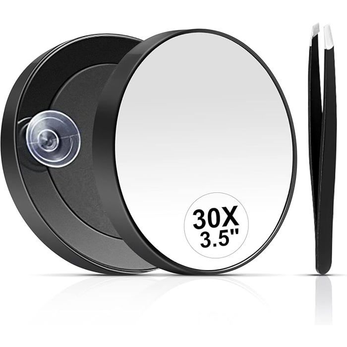 Miroir Grossissant 30x - 6 Pouces - Avec 3 Ventouses Et Support Réglable - Neuf