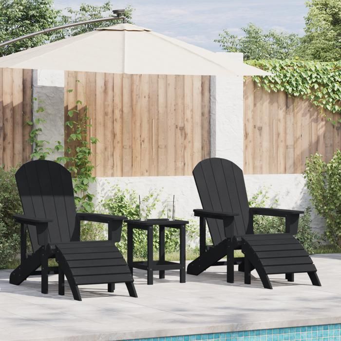 vidaXL Chaises Adirondack avec repose pieds 2 pcs HDPE Chaise Adirondack avec repose pied HDPE - vue 7