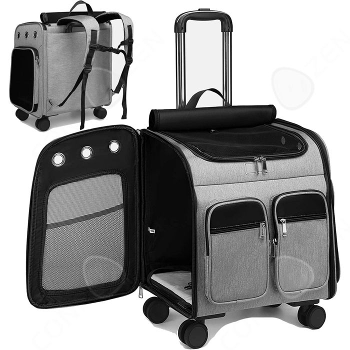 Comparer les prix de C Valise à roulettes pour animaux de compagnie 2 en 1 41x30x43cm pour petits chien sac transport chat carrier de chats avec roues