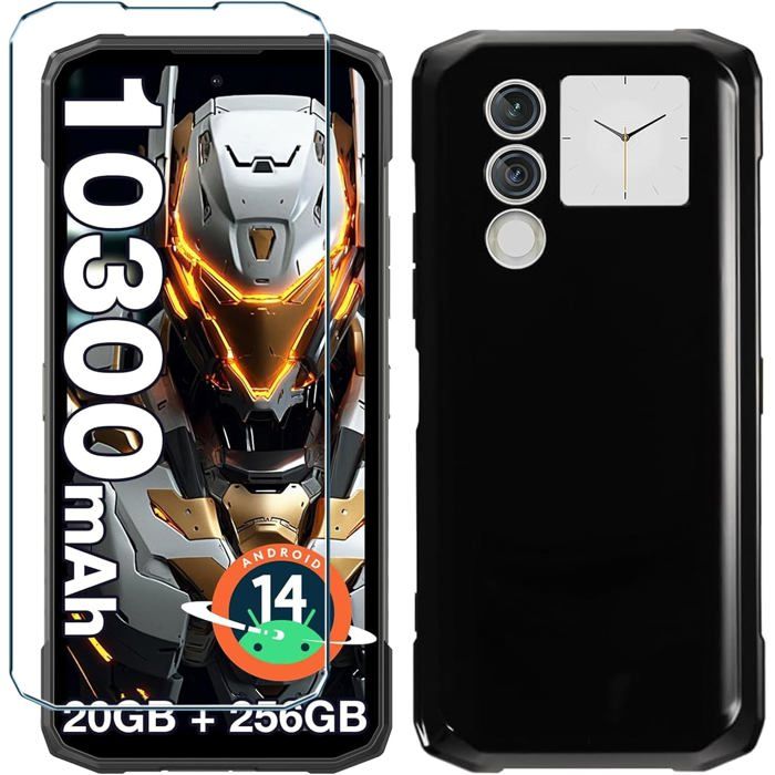 Custodia Per Doogee S98 Ultra Sottile In Silicone + Pellicola Vetro Temperato - Cover Morbida Nera, Kit Completo - 2