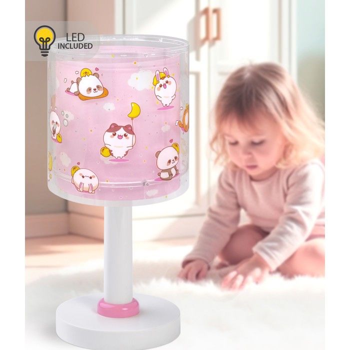 Dalber Lampe de chevet Veilleuse LED pour enfants Kawaii Friends Animaux Rose enfants