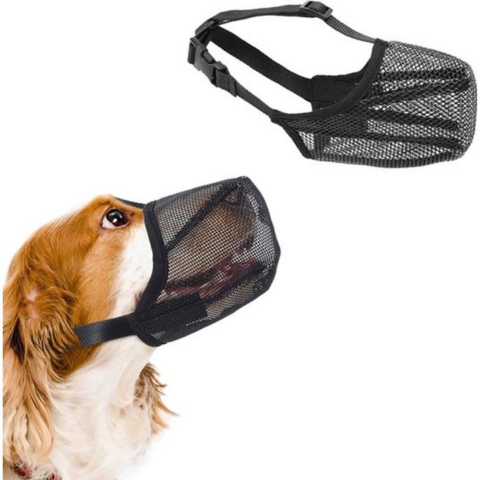 Meilleurs prix pour Muselière chien - 1 pièce Noir nylon taille XL (30-35cm) dégagement rapide réglable anti-morsure anti-aboiement respira Étiquette