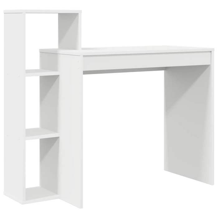 “Winter SaleTOP Bureau moderne compact Blanc - Bureau avec étagère Blanc 100x40x90cm - bois dingénierie PRO64874