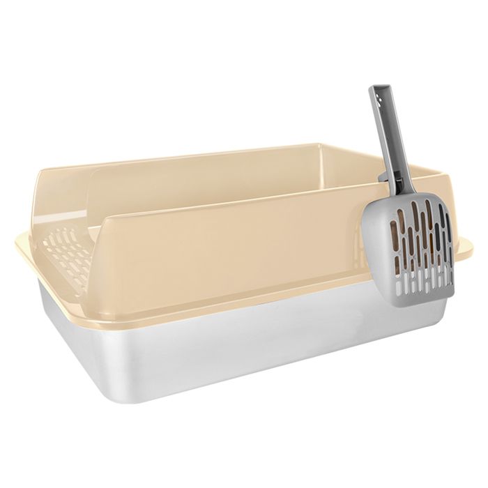 Meilleurs prix pour KEDIA Bac à Litière pour Chat en Acier Inoxydable avec Couvercle pour un Nettoyage Facile