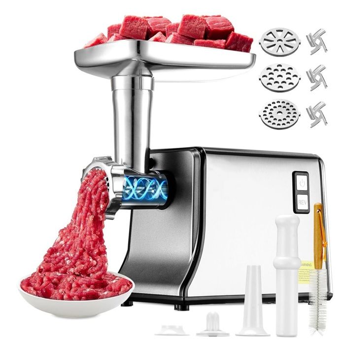 Hachoir électrique Pour Viande Et Légumes - Grande Capacité, Acier Inoxydable, Facile à Nettoyer - 5