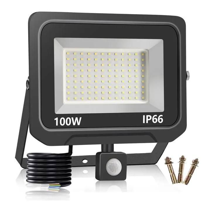 Projecteur LED de Détecteur Mouvement Extérieur 100W 10000LM Projecteur LED Super Brillant 6500K Bla PROJECTEUR EXTERIEUR
