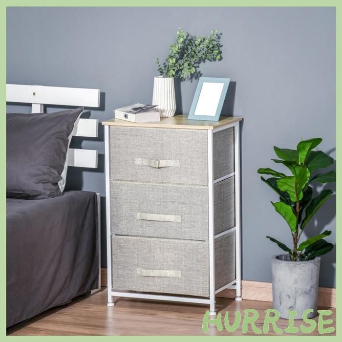 Cocosity Meuble De Rangement Chiffonnier Moderne 3 Tiroirs En Tissu Cadre En Acier Et Mdf 45 X 30 X 71 Cm Gris