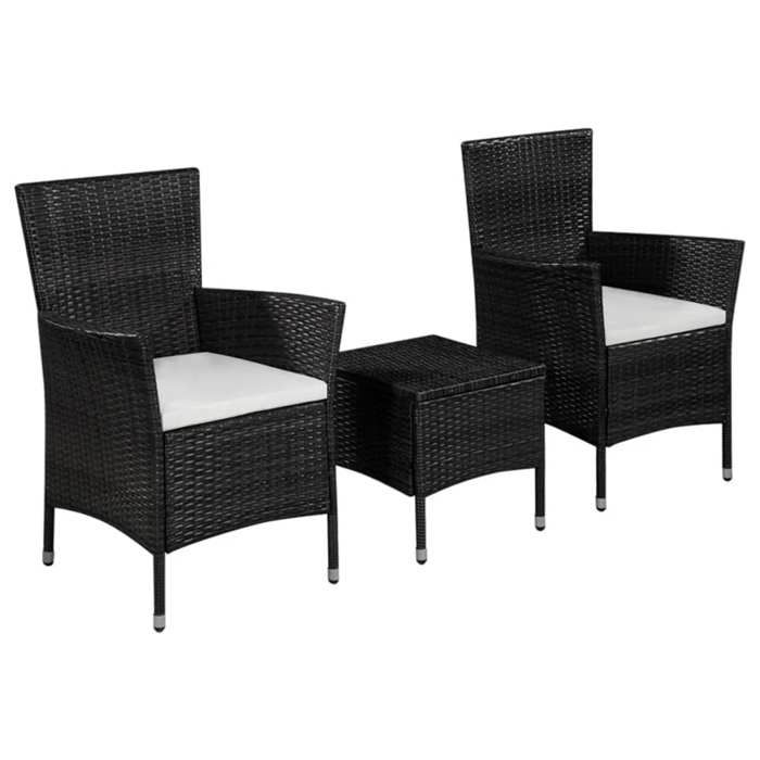 VIDAXL Ensemble Table bar avec chaises (3 pcs) - ANTI-UV - Résine tressée Noir 41x41x42 cm M9320 VIDAXL Ensemble Table bar avec chaises (3 pcs) - ANTI-UV - Résine tressée Noir 41x41x42 cm M9320
