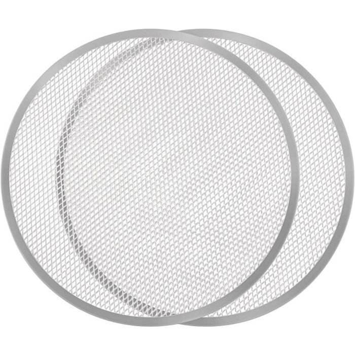 2pcs plaques pizza – Alu perforé antiadhésif 40cm – Cuisson croustillante uniforme – Pour four gaz électrique