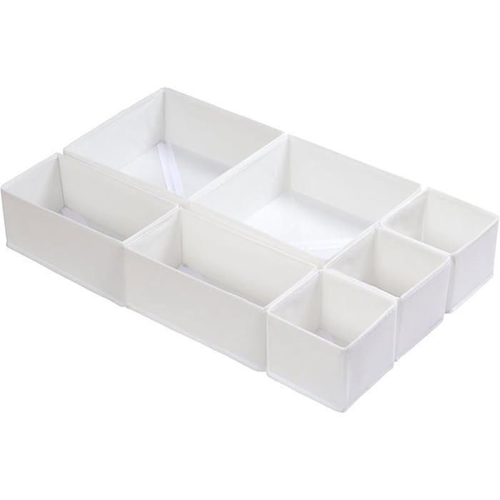 Organisateur Tiroir 7 Pièces Compatible Commode Malm Boîtes de Rangement Pliables en Lot 7 Bnc Coton Pour Malm