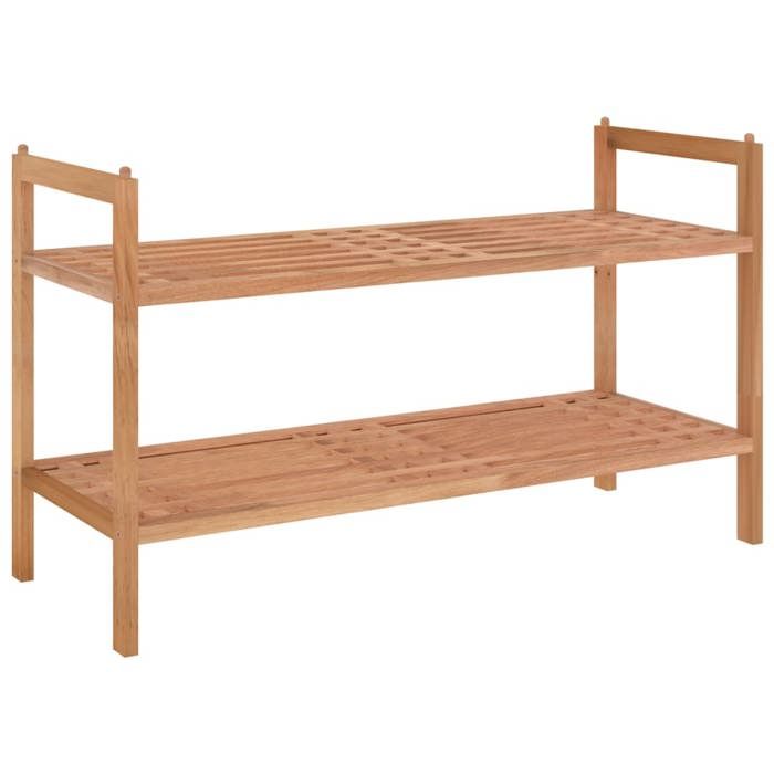 Bois Meuble à chaussures Meuble d Entrée Couloir Étagère de rangement 69x27x41 cm(bonne ventilation) Bois massif de noyer ixl18l