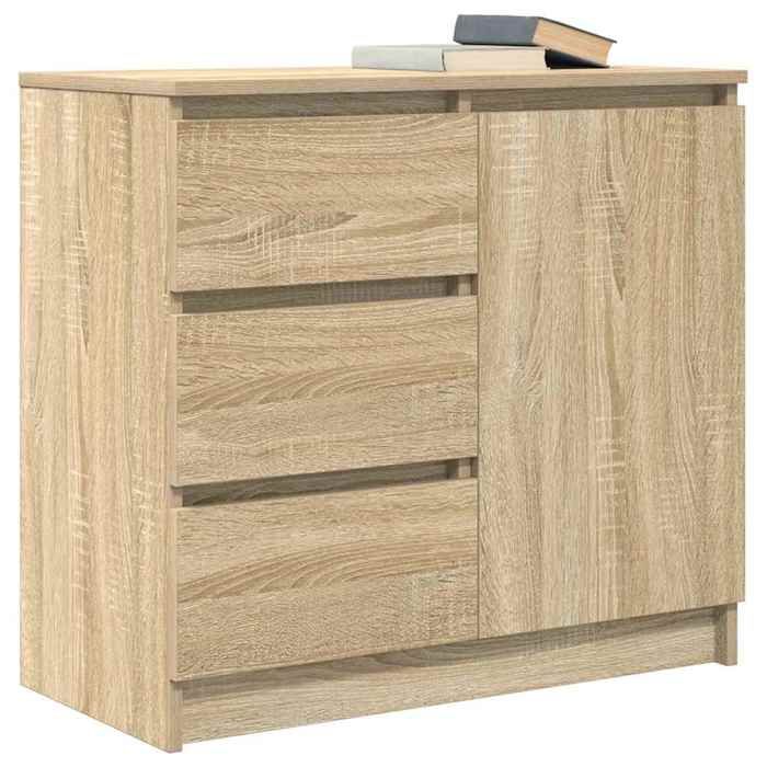 Brun Commode Salon CHIC Buffet bas/Cabinet 1 PC avec tiroir chêne sonoma 71x35x65 cm bois dingénierie N15255