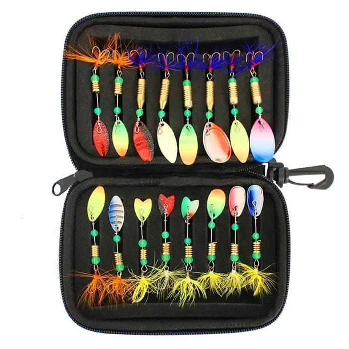 Leurre de pêche Kit Truite Bass Pêche Cuillère Spinner Spinner At Tackle Boîte Artificielle Hard Baits Spinnerbaits Swimb ENEVAOCT