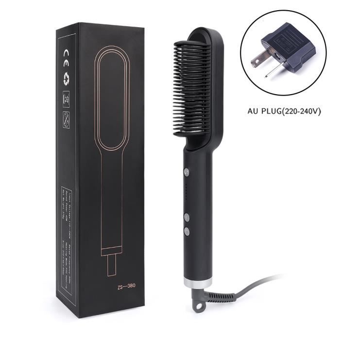 Peigne Chauffant électrique Unisexe - Lisse Cheveux Et Barbe, Modèle AO-030 Or/blanc
