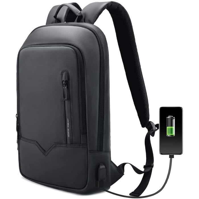 15€33 sur Sac à dos étanche homme avec chargement USB pour ordinateur  portable 15.6 pouces - Noir - Sacs à dos pour ordinateur portable - Achat &  prix