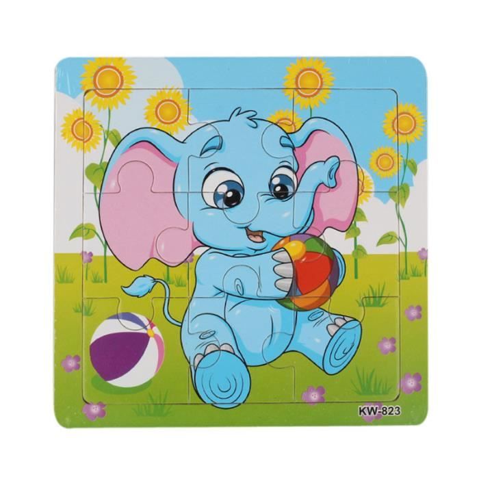 Éléphant en bois Jigsaw jouets pour enfants éducation et d